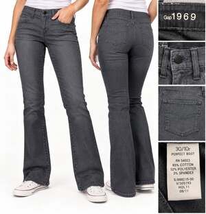 Classic Gap 1969 Perfect Boot Women's Bootcut Jeans Size 30/10r Gray Denim